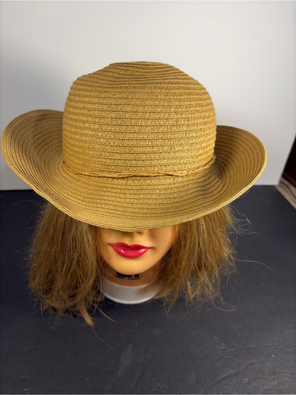 Women’s Boho Braided Straw Sun Hat Tan One size Adjustable made by August